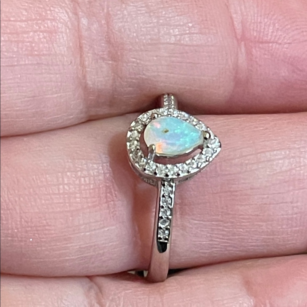 Stunning Natural Fire Opal Ring in 925 Sterling Silver Size 8 - Picture 5 of 12